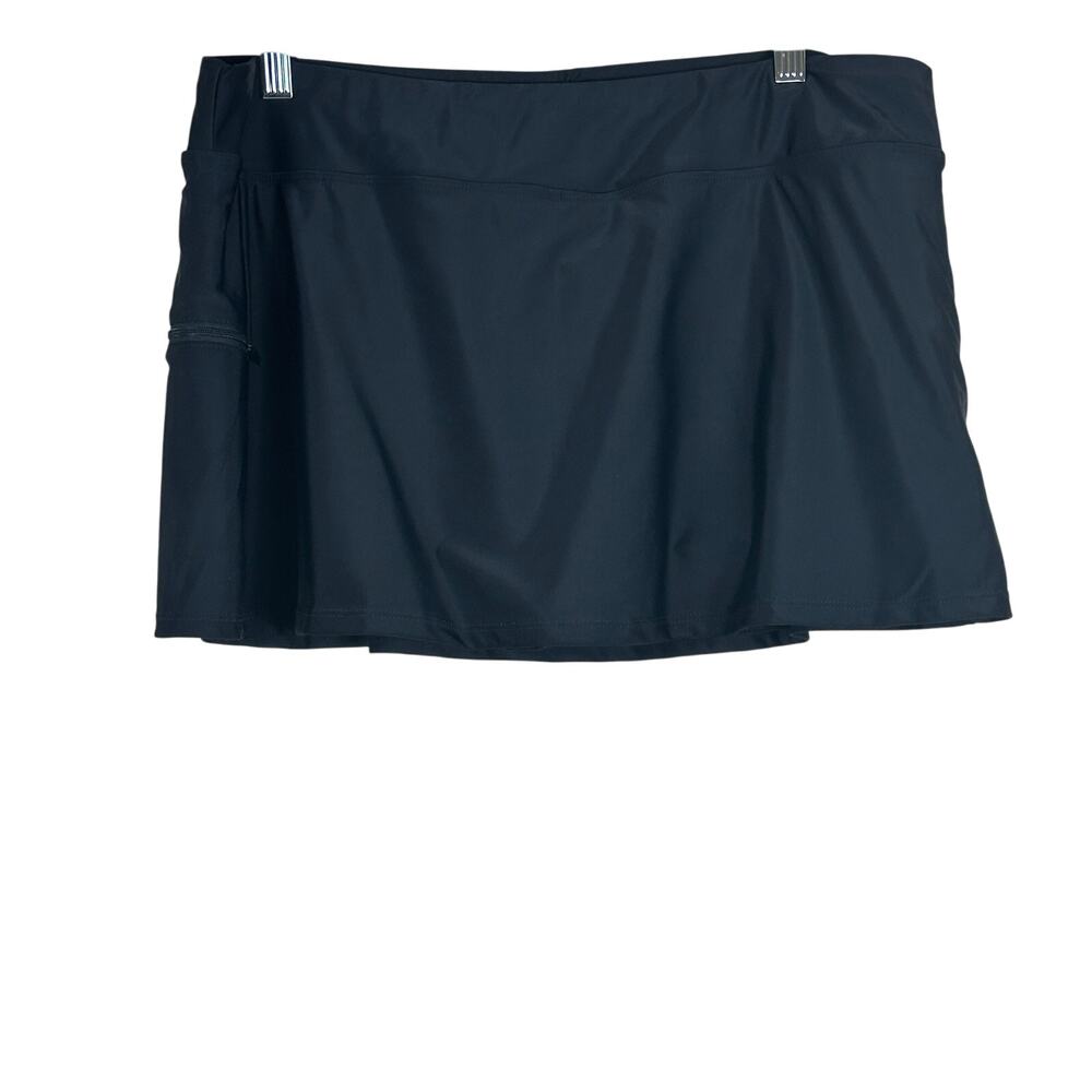 NWT Sweet Escape Swim Skirt Womens 14 Black Mini Full Coverage
